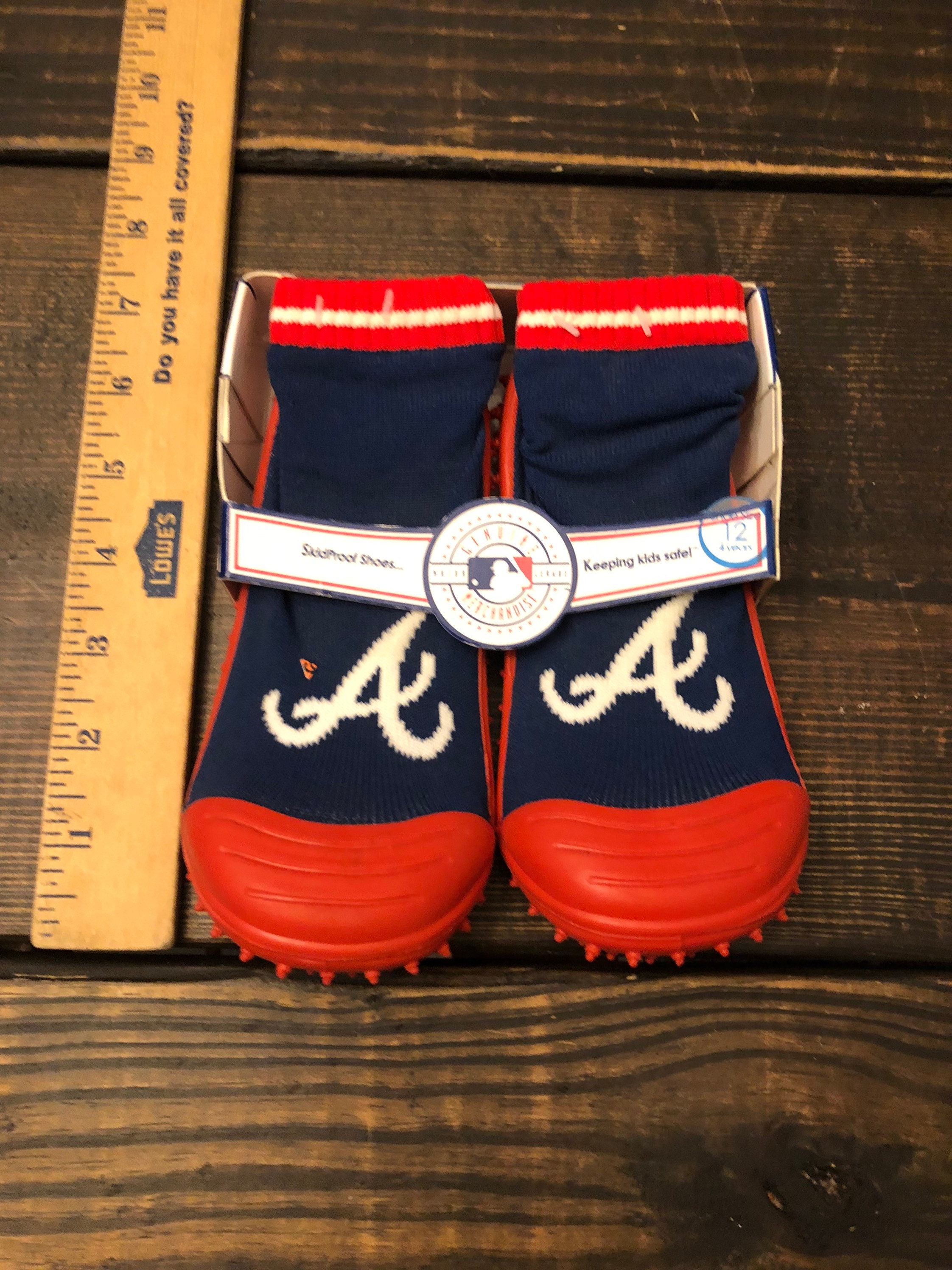 Buy Skidders the Original Skid proof Shoes Socks New Size 12 Atlanta Braves Online in India Etsy
