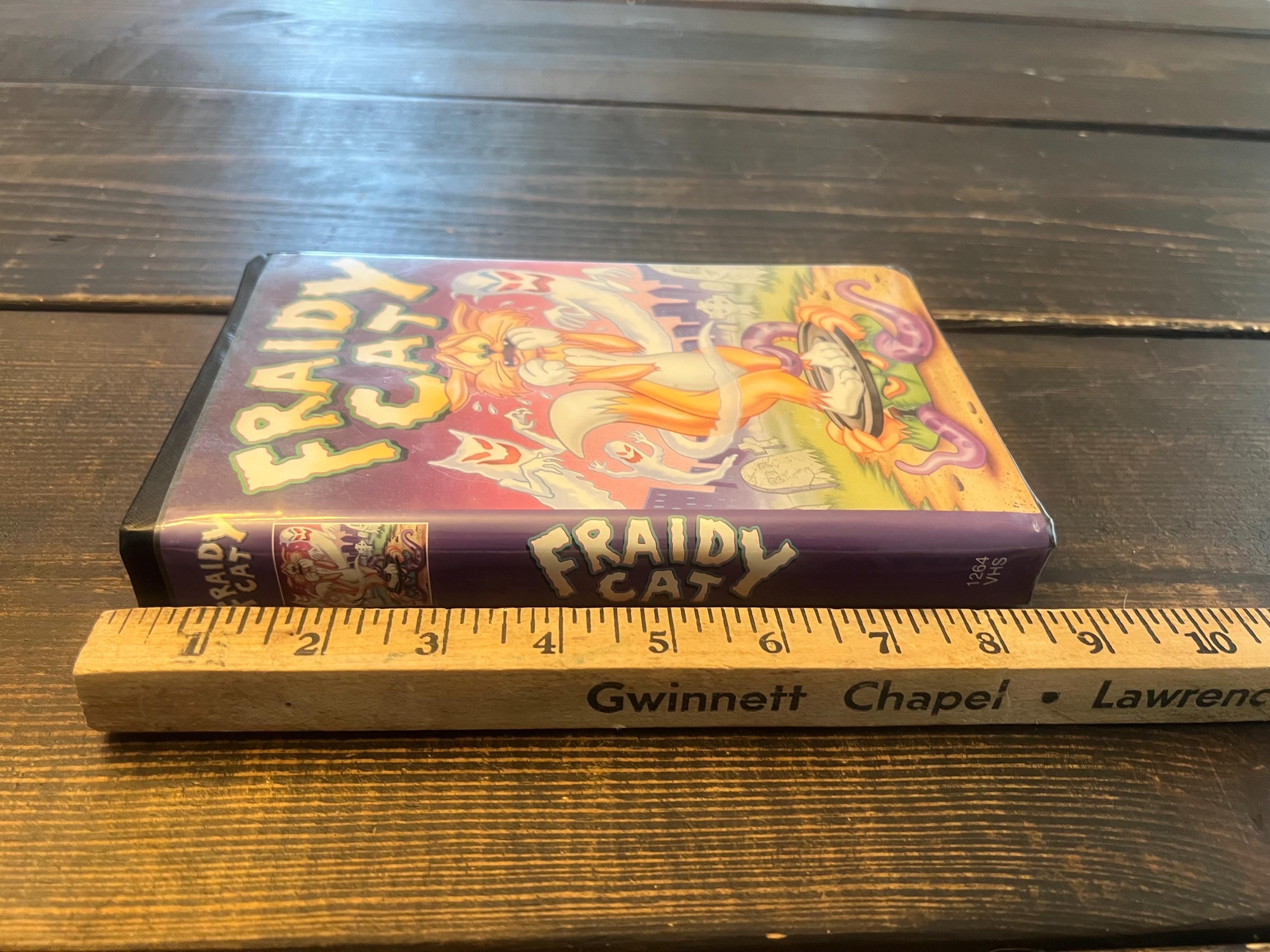 【70sビンテージ】Fat Cat カーテン2枚組 レア生地 USAファブリック Fraidy Cat Rare 70s Cartoon Ghosts Nine Lives Animated Cat Story