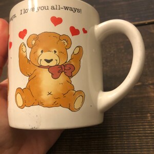 Vintage 1985 Applause I Love You Always Teddy Bear Mug