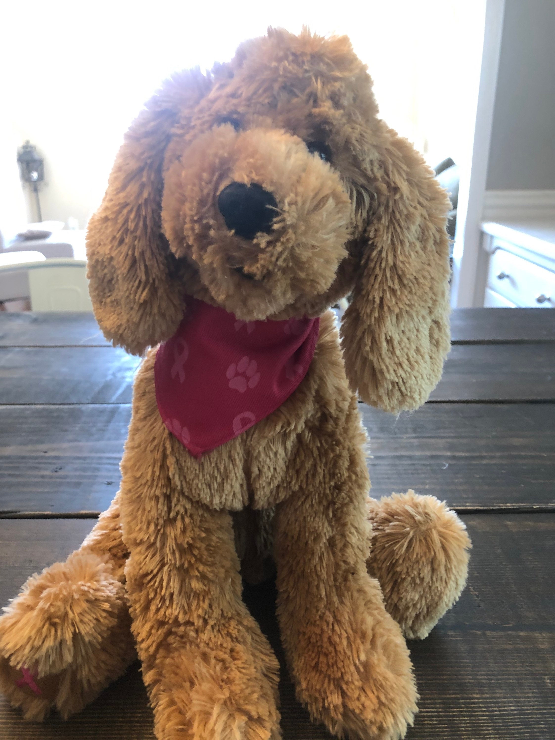 Brown Dog Puppy Scarf Breast Cancer Plush Stuffed Animal Gund Macys Way to  Shop 