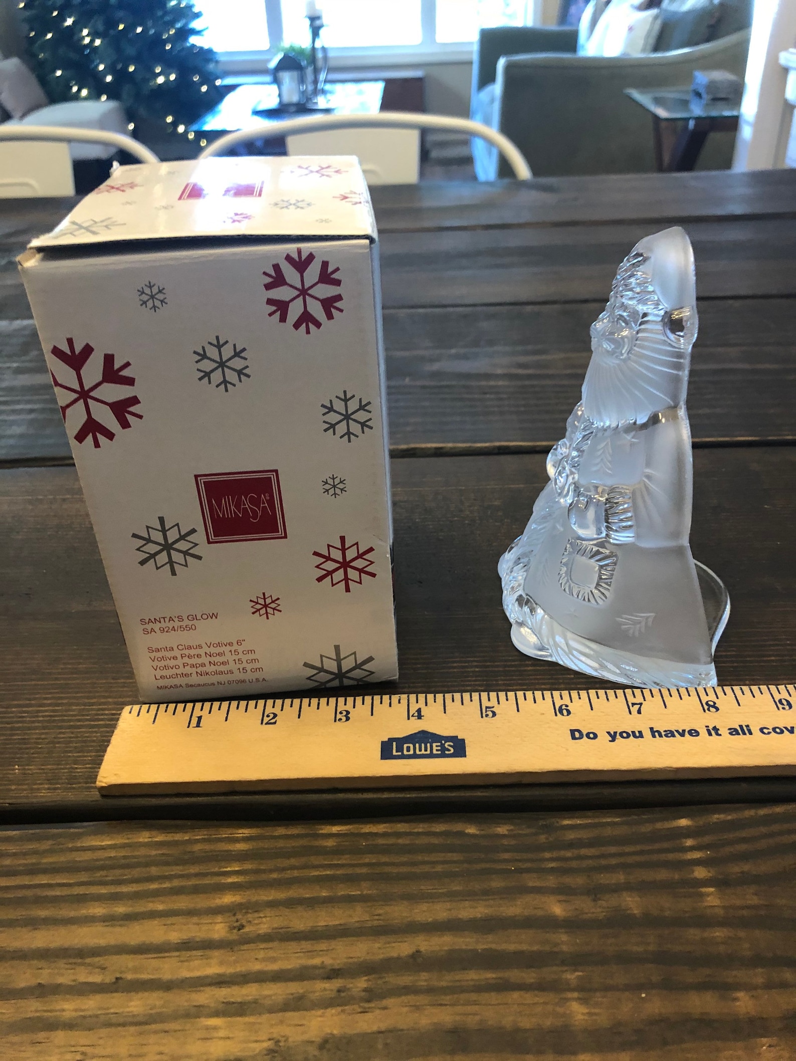 Mikasa Christmas Glass Santas Glow Votive Santa Claus Made in Etsy