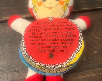 Vintage 1978 Little Red Riding Hood Plush Book Gerber Reliance Products Corp