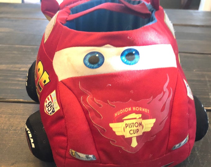 Disney Cars Lightning Mcqueen Easter Basket Soft Plush Pixar Bucket