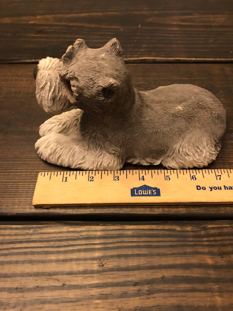Sandicast Schnauzer Dog Figurine Sculpture Artist Signed Sandra Brue California USA