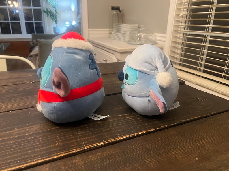 Lot Of 2 Disney Stitch Christmas Squishmallow Plush With Santa Hat & Scarf And Pajamas Pj image 6
