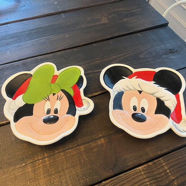 Mickey Mouse Christmas Plates Etsy
