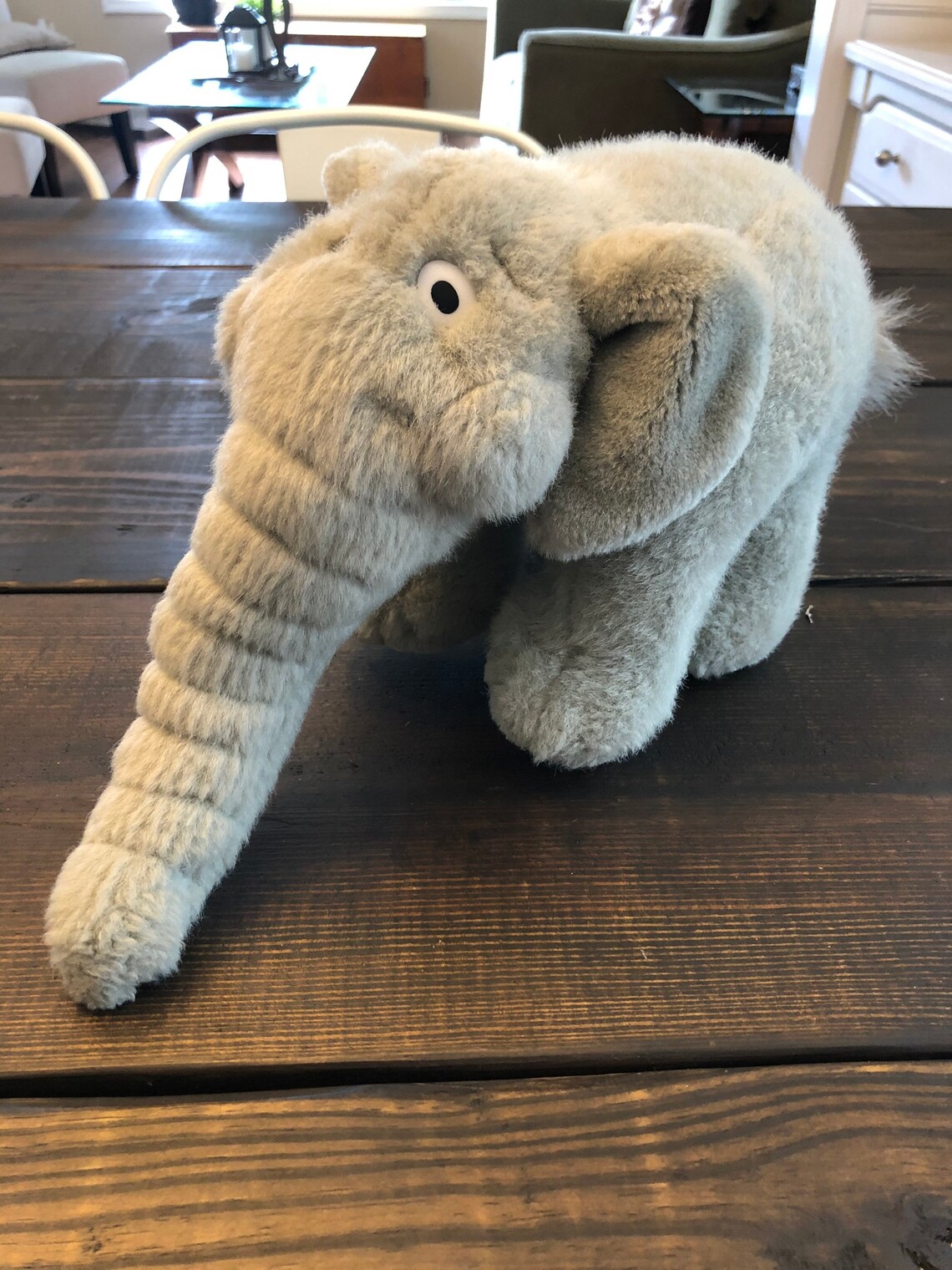Vintage Russ Grey Elephant Plush Stuffed Animal Kathleen Kelly Etsy