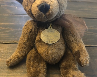 Vintage 1998 Aurora Teddy Original plush stuffed animal 2000 on paw