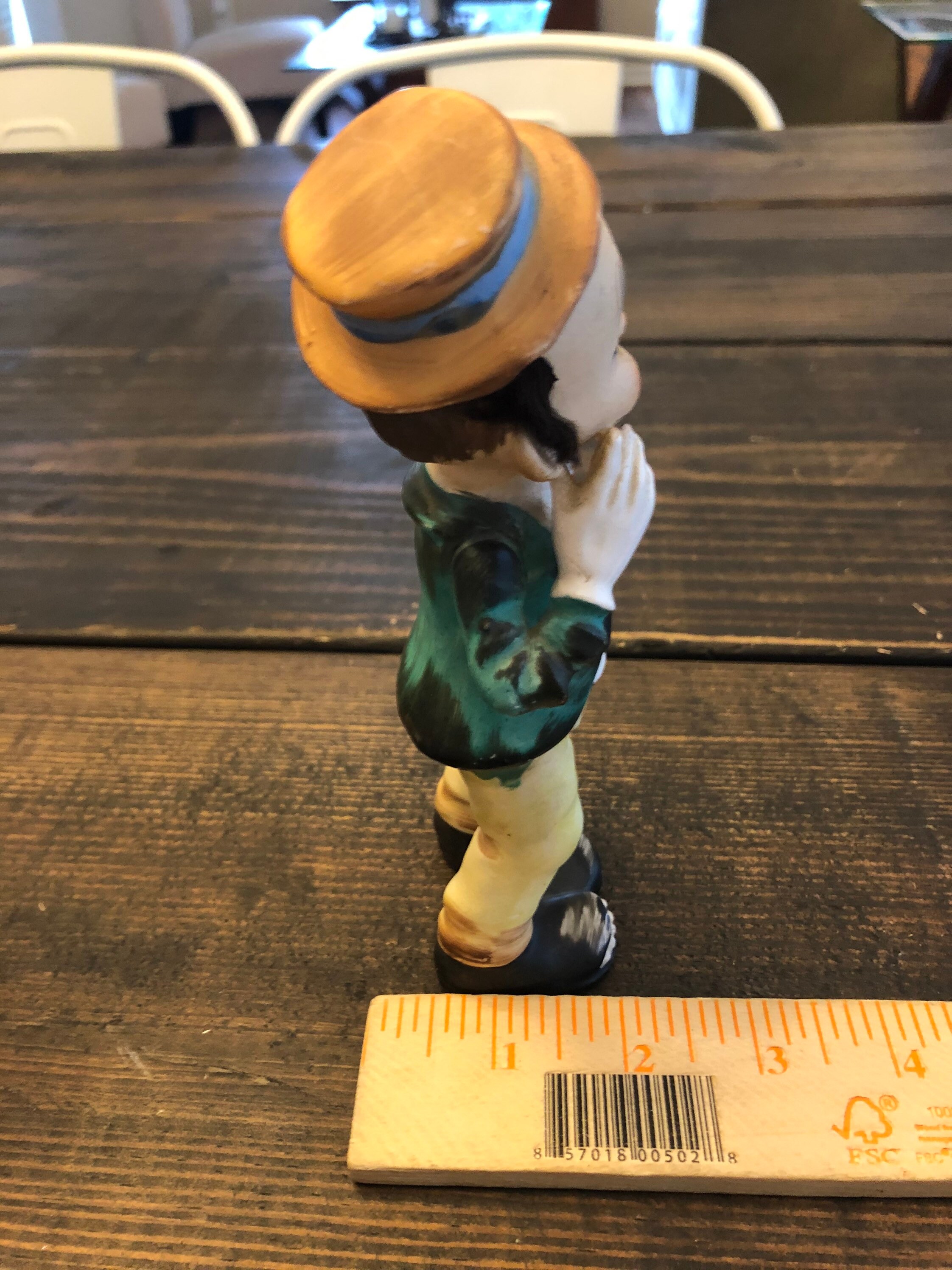 Vintage Ceramic Hobo Clown Figurine Hand-painted With Rabbit | Etsy