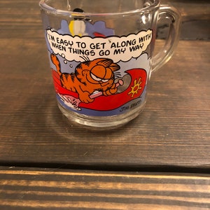 Vintage 1978/1980s McDonald&#39;s Garfield Jim Davis Glass Mugs