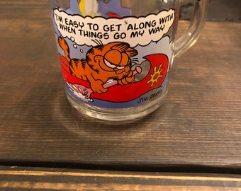 Vintage 1978/1980s McDonald's Garfield Jim Davis Glass Mugs