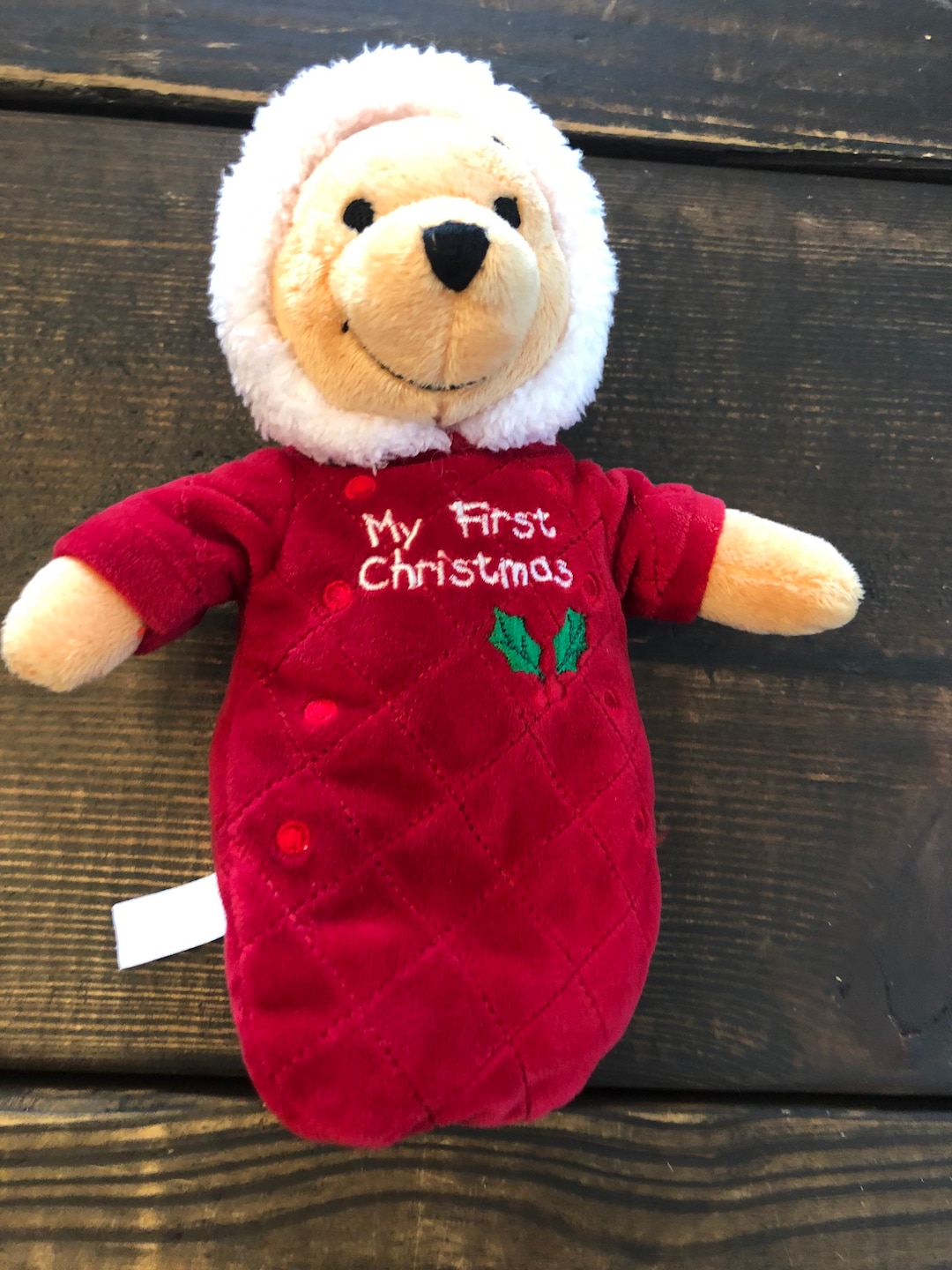Disney Store Plush Winnie the Pooh Babys First Christmas Etsy