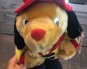 Vintage 1998 Sugarloaf Fireman Plush Stuffed Animal