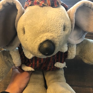 Vintage Gray Bohemian Dressed Mouse Stuffed Animal