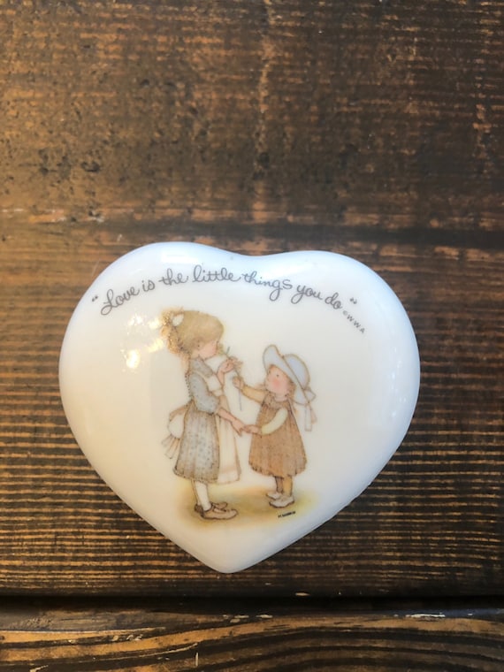 Holly Hobbie Heart Shaped Trinket Box Ceramic