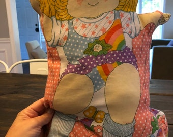 Vintage 1980's Cabbage patch plush Appalachian artwork