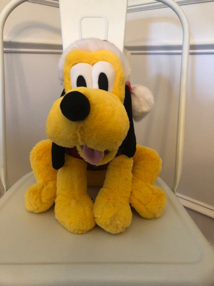 Disney Store Pluto Christmas Plush Toy Red Plaid Hat Shirt Etsy