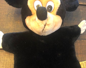 Vintage Mickey Mouse Hand Puppet Applause Plush Stuffed Animal Walt Disney