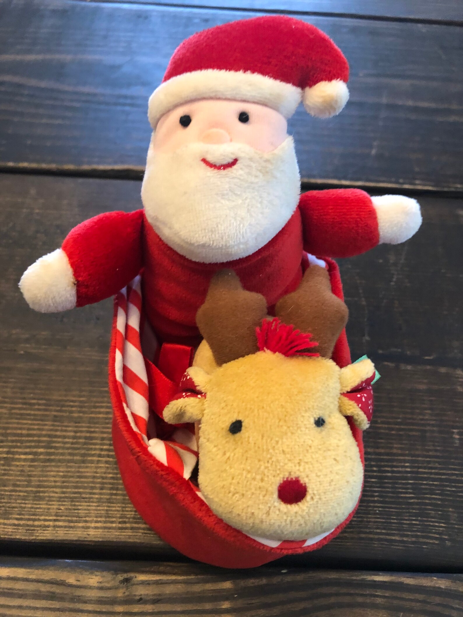 Eden Toys Plush Rattle Babys First Christmas Santa and Etsy