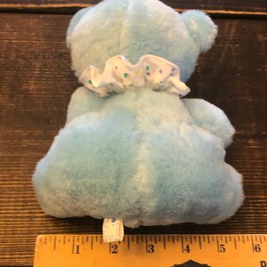 Vintage Russ Berrie Plush Baby Blue Baby Rattle Teddy Bear Stuffed ...