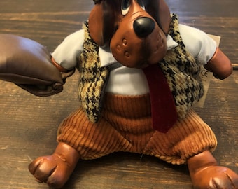 Vintage Russ Berrie The Country Folks Schnorton Whiplash Wooden bean bag Shelf Sitter