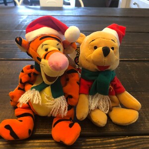 Vintage Disney Mouseketoys Winnie the Pooh Christmas Plush Bean Bag Toys