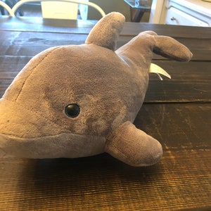 Aurora Destination Nation Gray Dolphin Plush White Soft Stuffed Animal Toy