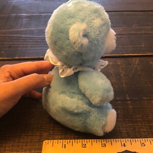 Vintage Russ Berrie Plush Baby Blue Baby Rattle Teddy Bear Stuffed ...