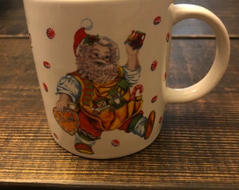 Vintage Santa’s Magical Cookies Plate And Mug Vintage  Sakura by Cheryl Ann Johnson