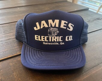 Vintage James Electric Co Gainesville Ga Hall County Baseball Hat Cap