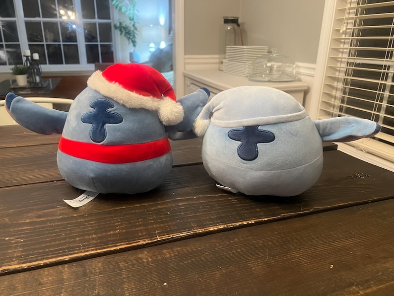 Lot Of 2 Disney Stitch Christmas Squishmallow Plush With Santa Hat & Scarf And Pajamas Pj image 5