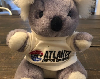 Vintage Atlanta Speedway Souvenir Koala Bear Plush Stuffed Animal