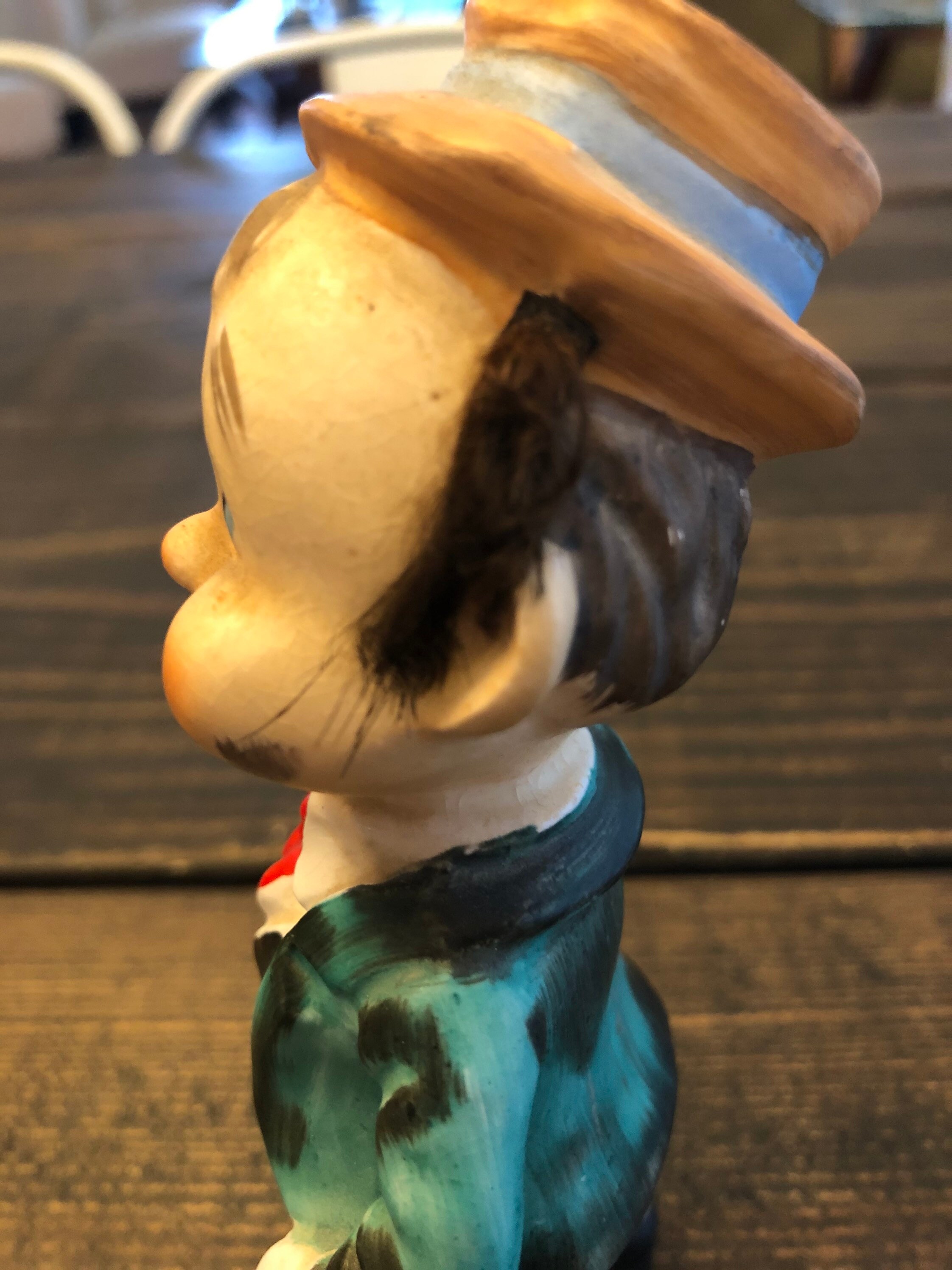 Vintage Ceramic Hobo Clown Figurine Hand-painted With Rabbit | Etsy