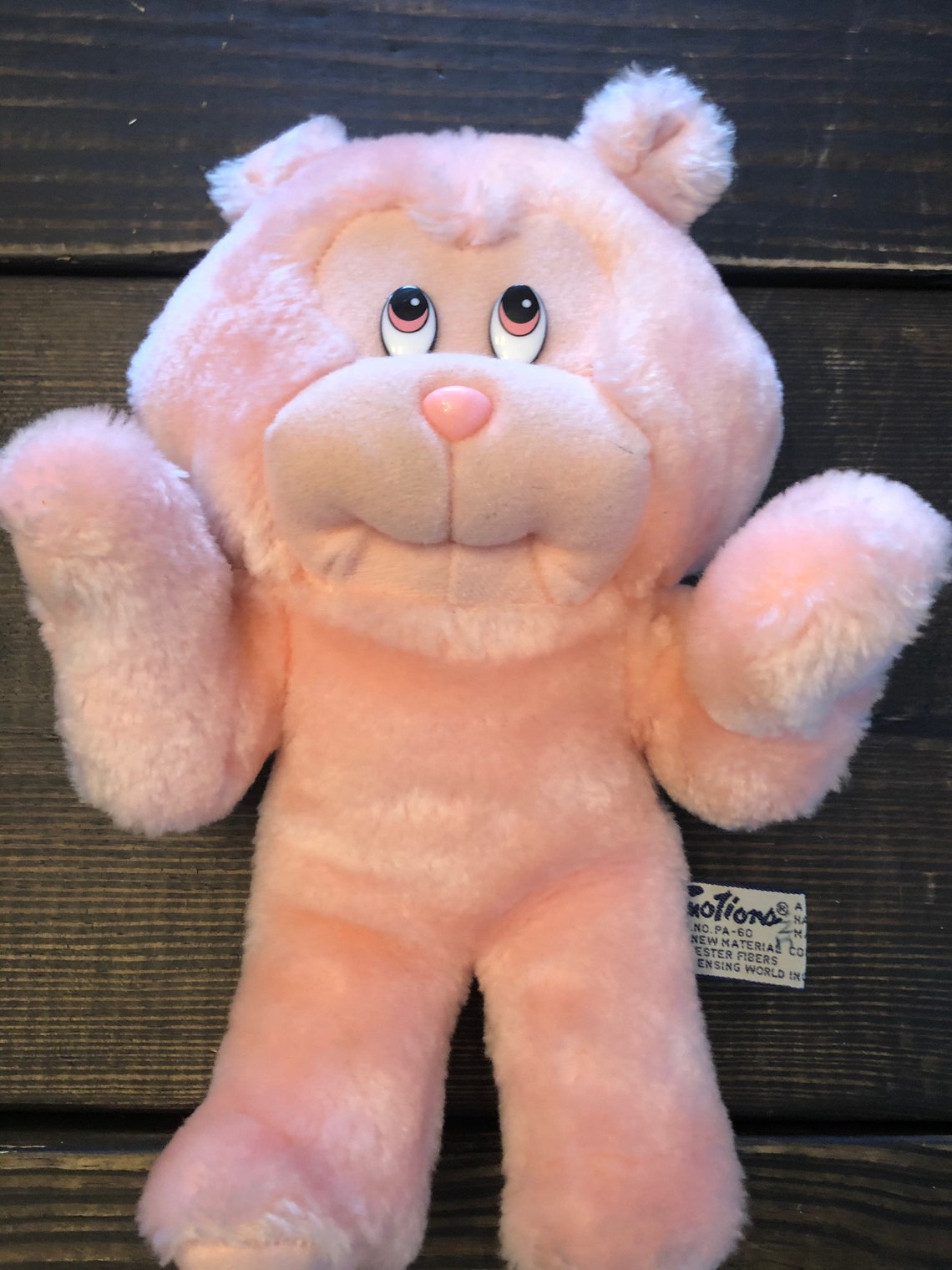 Vintage 1984 Mattel Emotions Pink Teddy Bear Plush - Etsy
