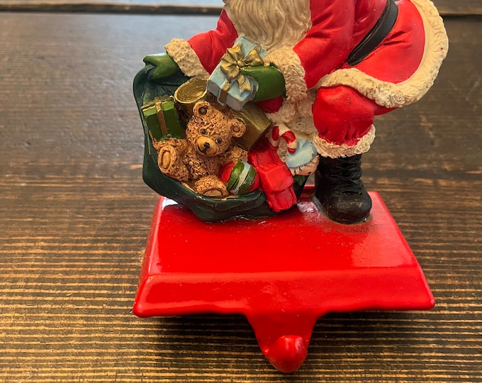 Vintage Cast Iron Christmas Santa Stocking Holder Etsy