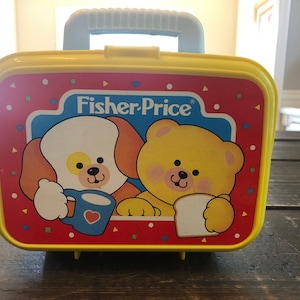 Vintage 1992 Hard Plastic Fisher Price Lunch Box Pretend Play