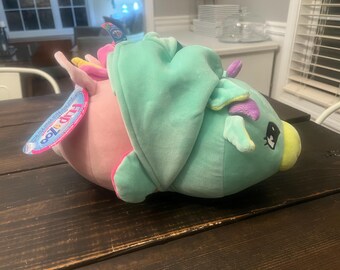 Original Flip A Zoo MushMillows Plush animal Deacon Dragon and Zima Unicorn New With tags
