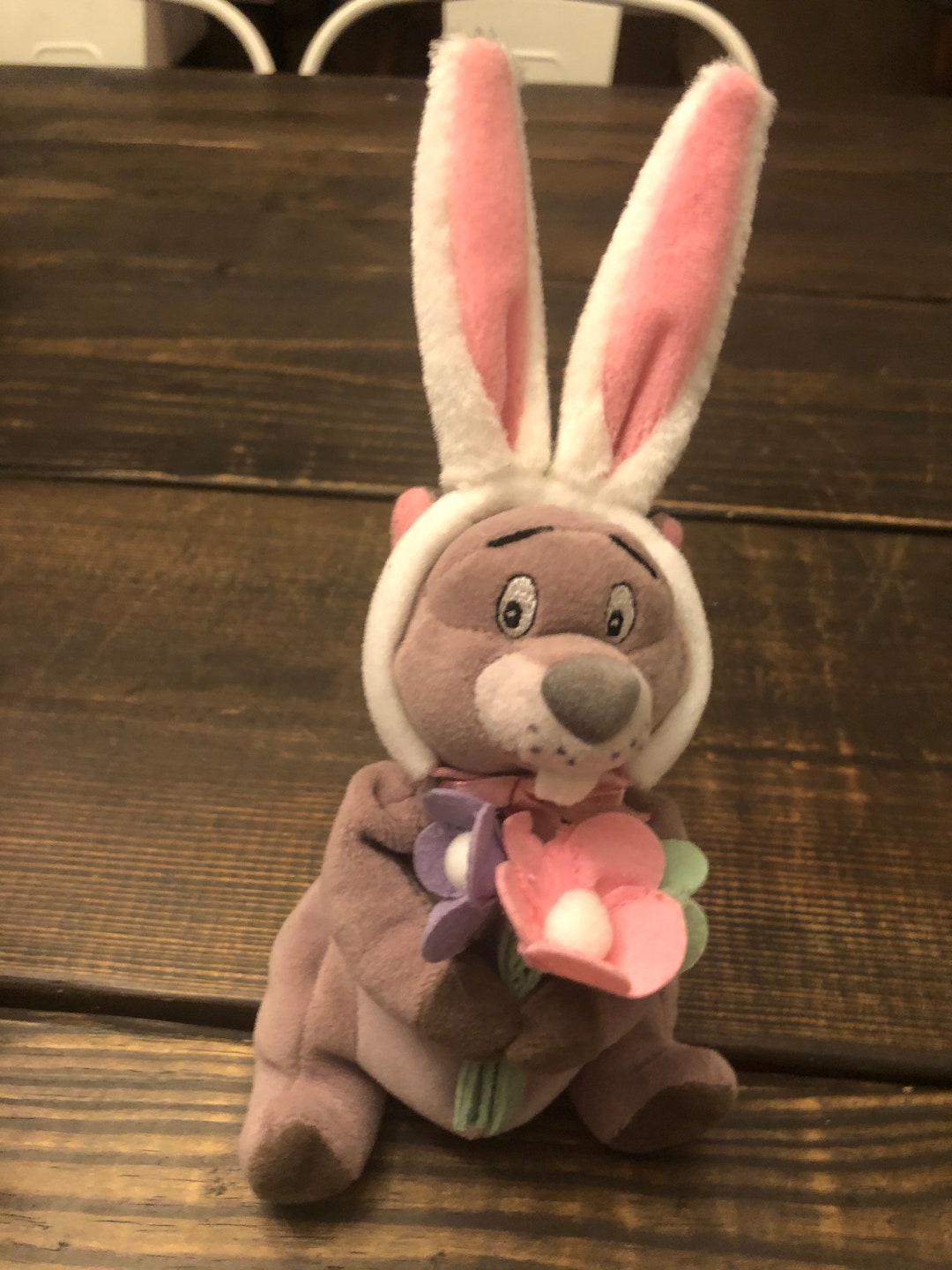 Vintage Disney Easter Bunny Gopher Winnie the Pooh Friend Small Plush ...