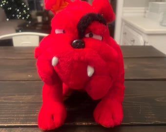 Vintage 1994 Liberty Toy Red UGA Bulldog 12” Plush Stuffed Animal Toy