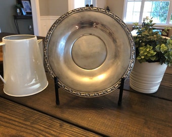 Vintage 1965 silver plated decorative plate. Burnt Creek Garden Club 1965-1966