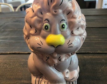 Vintage ceramic Lion coin bank