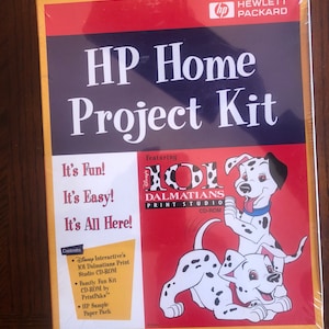 Vintage HP Home Project Kit Disney 101 Dalmations Print Studio Hewlett Packard factory sealed