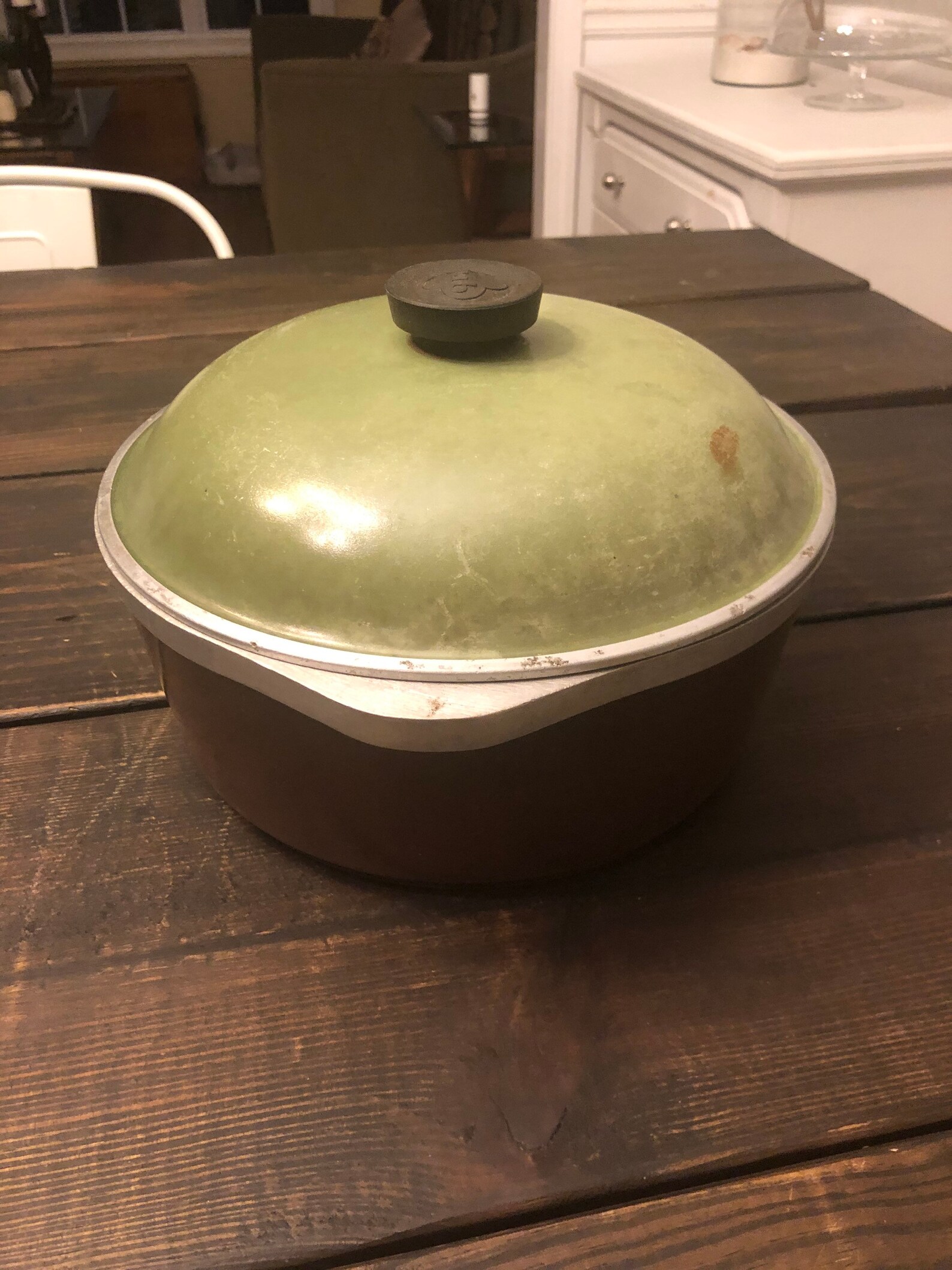 Vintage Club Aluminum Pot Dutch Oven With Lid Green and brown | Etsy