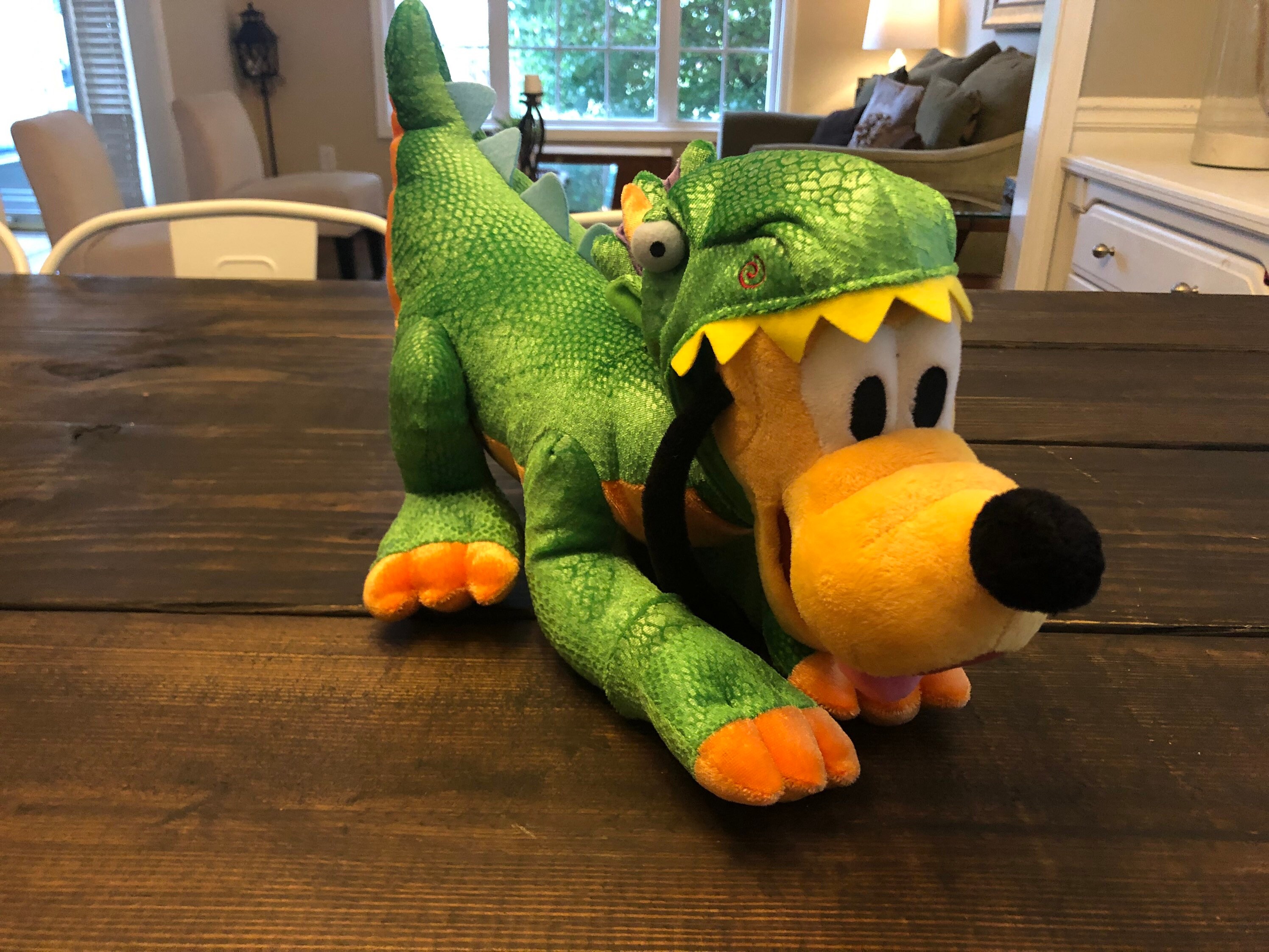 Disney Store Pluto Dressed As A Dragon Plush With Green Wings Etsy