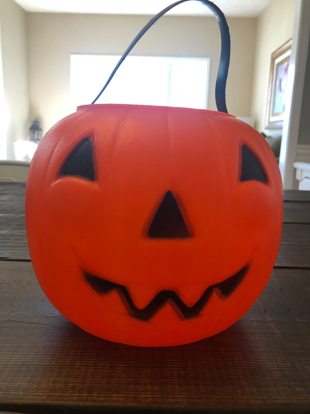 Vintage Halloween Blow Mold Grand Venture Pumpkin Jack O Lantern Trick ...