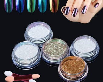 Dip Powder Nails - Metallic Glitter Nail Manicure Powder Pigment - Gold Blue and More! LIMITED STOCK