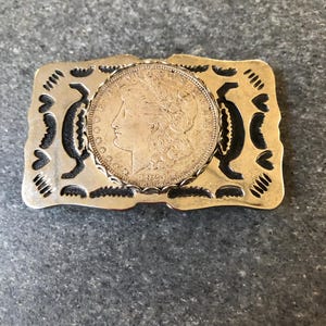 Western 1921 Morgan Silver Dollar Belt Buckle