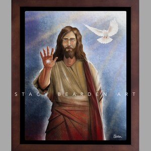 Home Decor Framed Canvas Fine Art Print - Jesus Christ Returns Dove Peace Salvation