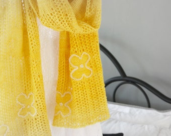 Flowers, Just Because Scarf Shawl Knitting Pattern
