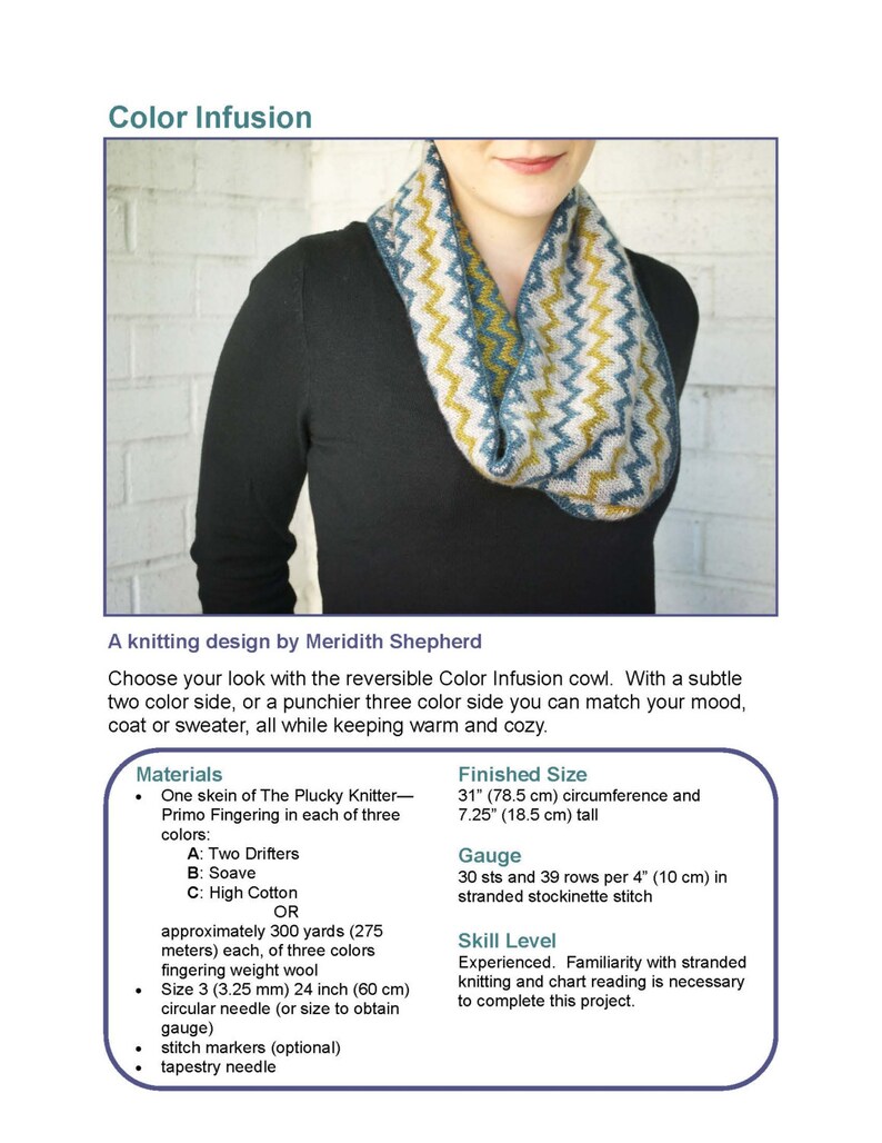 Color Infusion Knit Cowl Pattern image 4